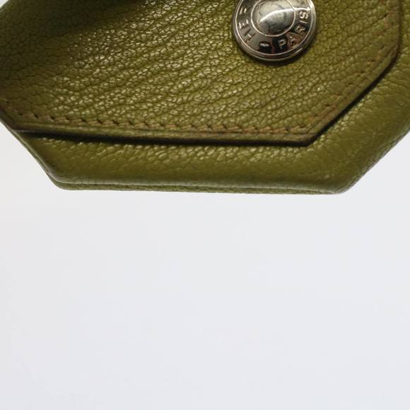 HERMES Revan Cattle Coin Purse Leather Green Auth yb333 - Picture 14 of 16